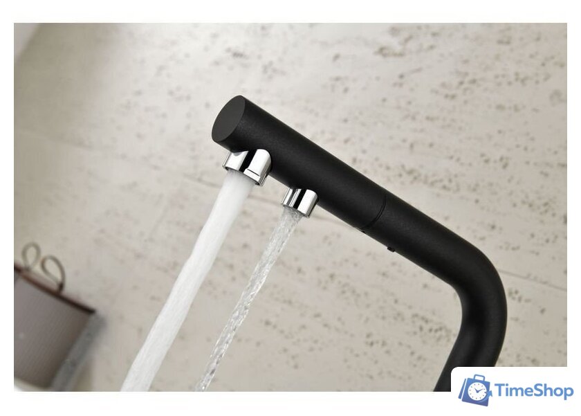 Смеситель Paulmark Serpentine Se213222-418 (черный/черный металлик) - Изображение №8 — Интернет-магазин Time-Shop