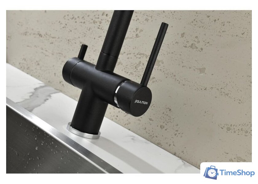 Смеситель Paulmark Serpentine Se213222-418 (черный/черный металлик) - Изображение №7 — Интернет-магазин Time-Shop