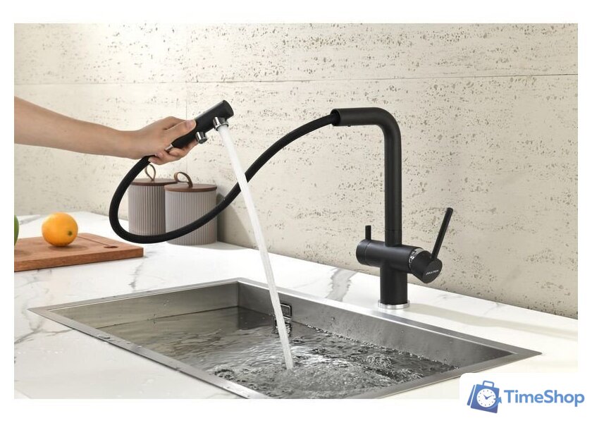 Смеситель Paulmark Serpentine Se213222-418 (черный/черный металлик) - Изображение №5 — Интернет-магазин Time-Shop