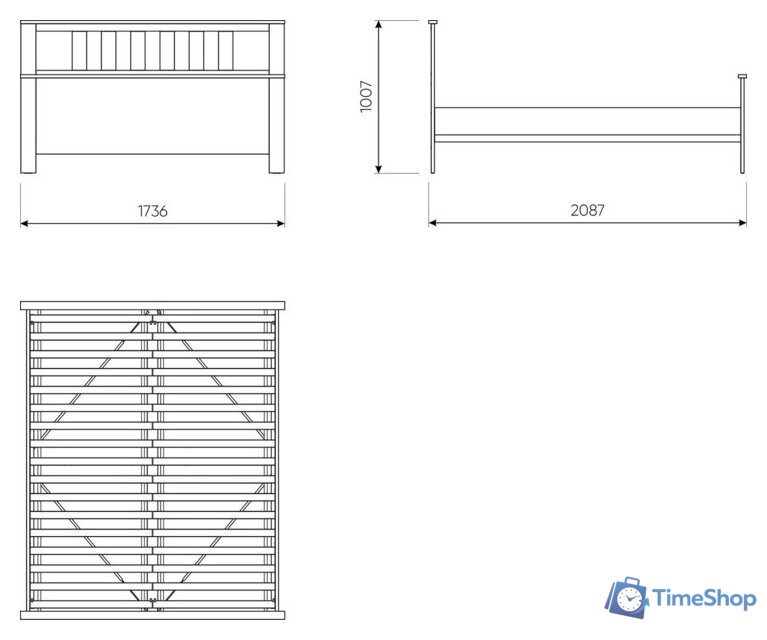 Кровать Mio Tesoro Сага 160x200 2.08.04.070.16 (темно-бирюзовый/ясень) - Изображение №3 — Интернет-магазин Time-Shop