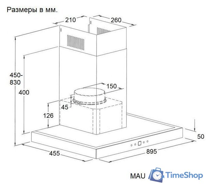 Кухонная вытяжка MAUNFELD Breeze 90 (черный) - Изображение №3 — Интернет-магазин Time-Shop