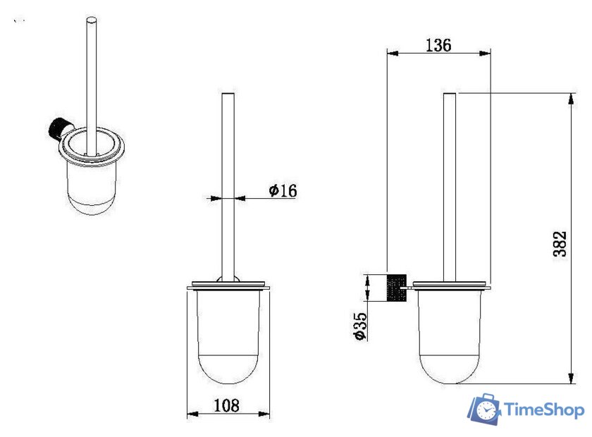 Ершик для унитаза Allen Brau Priority 6.31С09-BN 327944 - Изображение №2 — Интернет-магазин Time-Shop
