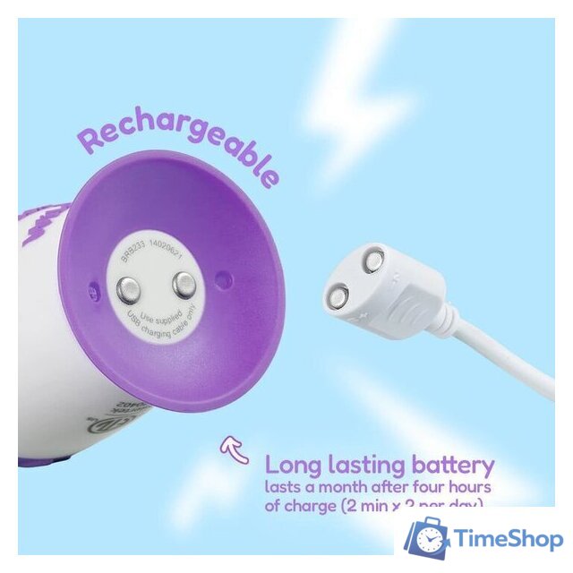 Электрическая зубная щетка Brush-Baby WildOnes Hippo - Изображение №9 — Интернет-магазин Time-Shop