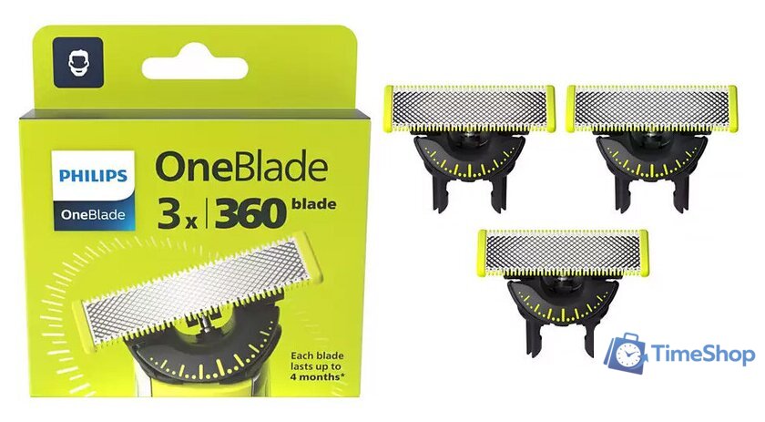 Сменное лезвие Philips OneBlade 360 QP430/50 (3 шт) - Изображение №1 — Интернет-магазин Time-Shop