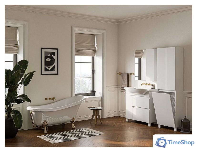  Belux Шкаф Неаполь П 50 К (1, белый глянцевый) - Изображение №3 — Интернет-магазин Time-Shop