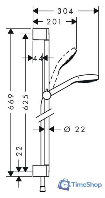Душевой гарнитур  Hansgrohe Croma Select E [26584400] - Изображение №2 — Интернет-магазин Time-Shop