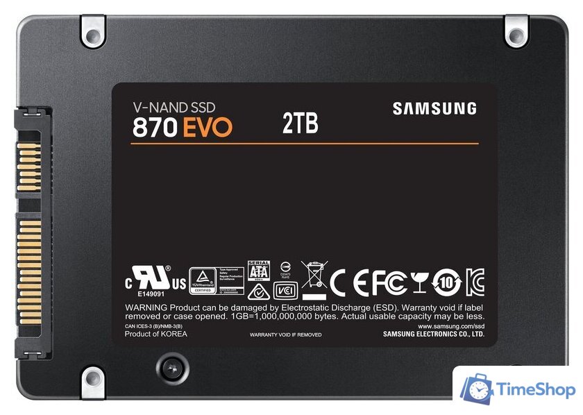 SSD Samsung 870 Evo 2TB MZ-77E2T0BW - Изображение №2 — Интернет-магазин Time-Shop