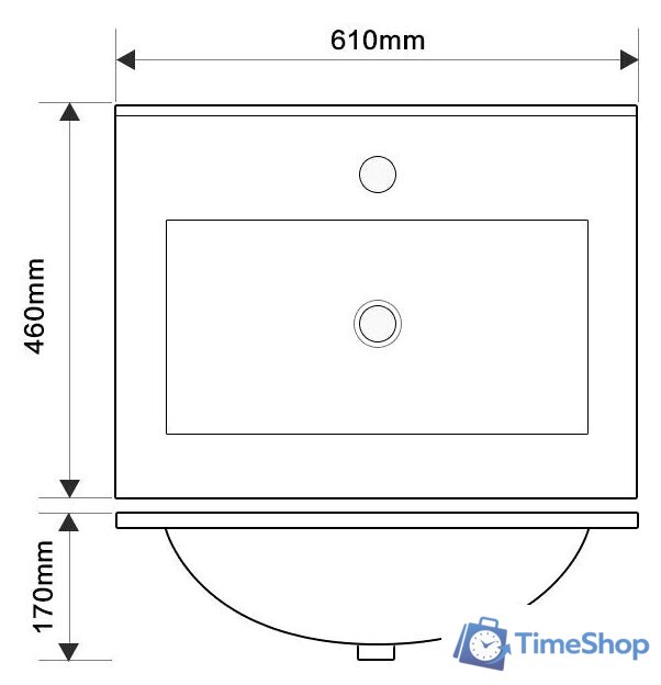  ЗОВ Тумба с умывальником Парма 60 P60LWP0MWMC1B-OL60 (белый матовый) - Изображение №5 — Интернет-магазин Time-Shop