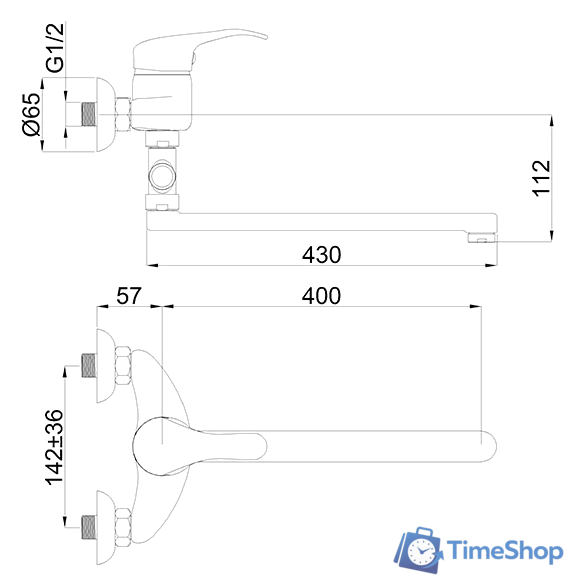 Смеситель Rubineta P-12/C STAR (40) [P22K01] - Изображение №2 — Интернет-магазин Time-Shop