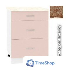 Шкаф напольный Кортекс-мебель Корнелия Лира НШ50р3ш (капучино/мадрид) - Изображение №1 — Интернет-магазин Time-Shop