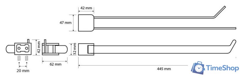 Аксессуары для ванной и туалета Bemeta Organic 167004100 (445мм, черный матовый) - Изображение №2 — Интернет-магазин Time-Shop