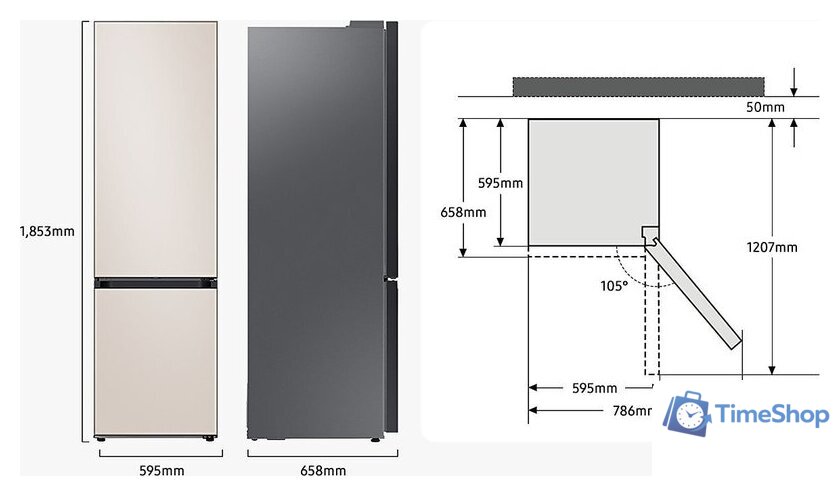 Холодильник Samsung Bespoke RB34C7B5CAP/EF - Изображение №6 — Интернет-магазин Time-Shop