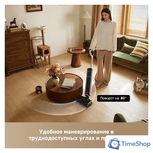 Вертикальный моющий пылесос Dreame G12 Wet and Dry Vacuum HHR32A (евровилка, черный) - Изображение №7 — Интернет-магазин Time-Shop