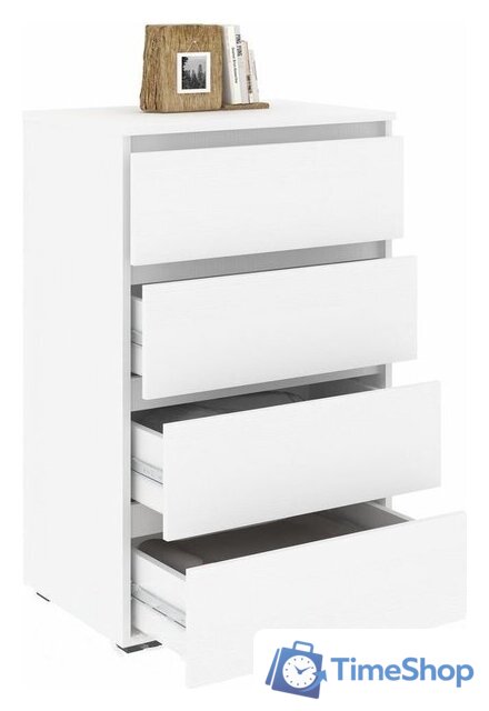Комод Кортекс-мебель Бари 60 4ш (белый/белый/белый) - Изображение №2 — Интернет-магазин Time-Shop