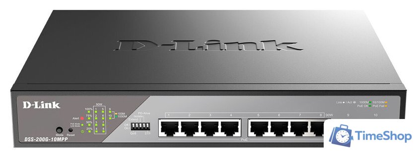 Управляемый коммутатор 2-го уровня D-Link DSS-200G-10MPP/A1A - Изображение №1 — Интернет-магазин Time-Shop