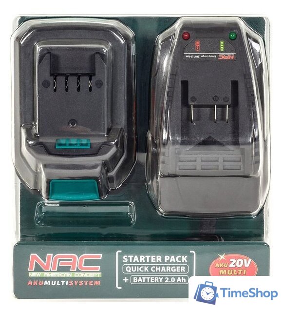 Аккумулятор с зарядным устройством NAC B-20-BC-LI-20V (20В/2 Ah + 20В) - Изображение №1 — Интернет-магазин Time-Shop