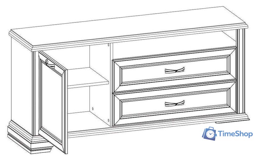 Тумба Anrex Monako RTV 1D2SN (сосна винтаж/дуб анкона) - Изображение №7 — Интернет-магазин Time-Shop