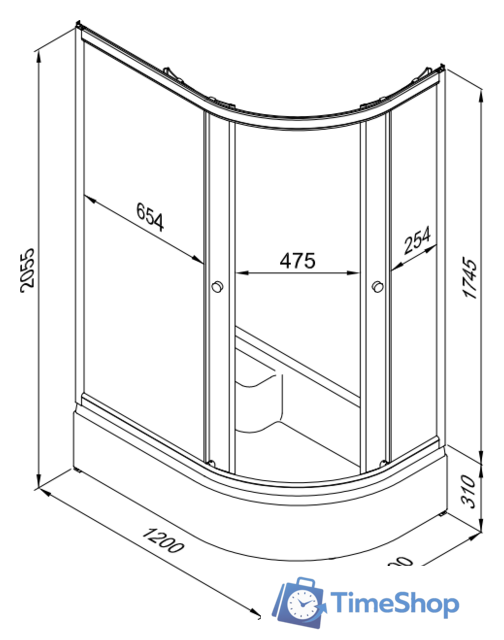 Душевой уголок Triton Коралл В1 120x80 L (мозаика) - Изображение №6 — Интернет-магазин Time-Shop