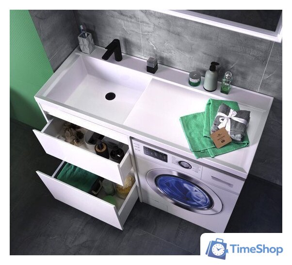  Belux Тумба под умывальник Ока Н 44-02 (1, белый глянец) - Изображение №3 — Интернет-магазин Time-Shop