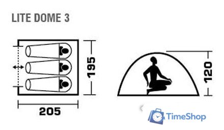 Треккинговая палатка Jungle Camp Lite Dome 3 (синий/серый) - Изображение №7 — Интернет-магазин Time-Shop