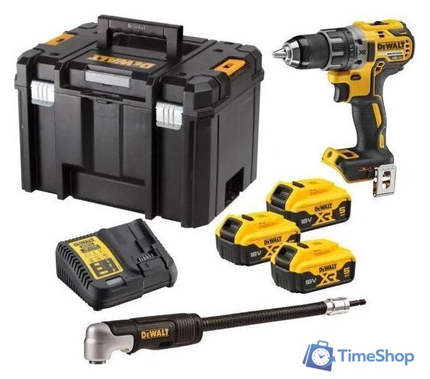 Дрель-шуруповерт DeWalt DCD791P3A (с 3-мя АКБ 5 Ач, кейс) - Изображение №1 — Интернет-магазин Time-Shop