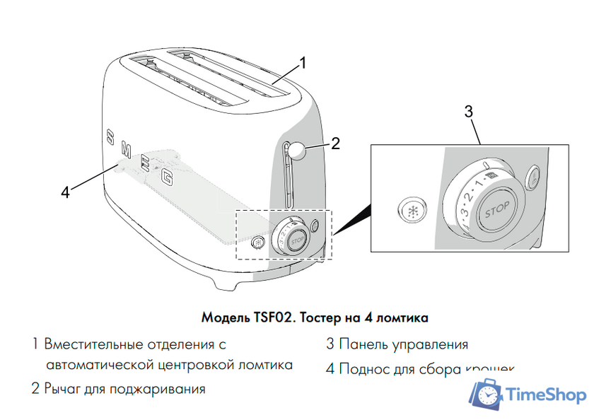 Тостер Smeg TSF02PBEU - Изображение №7 — Интернет-магазин Time-Shop