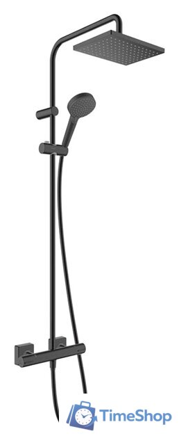 Душевая система  Hansgrohe Vernis Shape Showerpipe 230 1jet 26286670 (черный матовый) - Изображение №1 — Интернет-магазин Time-Shop