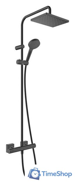 Душевая система  Hansgrohe Vernis Shape Showerpipe 230 1jet 26286670 (черный матовый) - Изображение №1 — Интернет-магазин Time-Shop