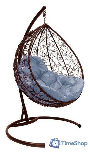 Подвесное кресло M-Group Капля 11020209 (коричневый ротанг/серая подушка) - Изображение №1 — Интернет-магазин Time-Shop