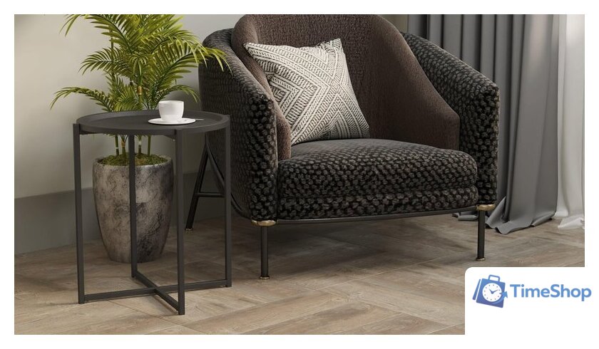 Журнальный столик Калифорния мебель Бьерн (черный лофт/черный) - Изображение №4 — Интернет-магазин Time-Shop