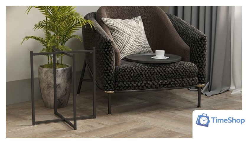 Журнальный столик Калифорния мебель Бьерн (черный лофт/черный) - Изображение №6 — Интернет-магазин Time-Shop