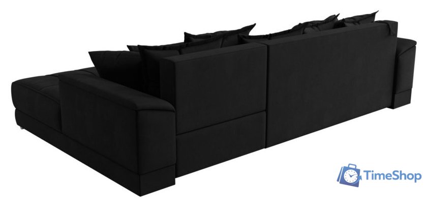 Угловой диван Лига диванов НордСтар правый 121117 (микровельвет черный/подушки микровельвет черный) - Изображение №5 — Интернет-магазин Time-Shop