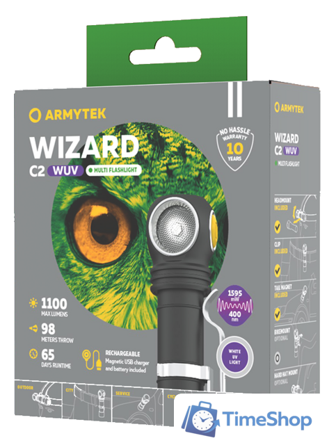 Фонарь Armytek Wizard C2 WUV Magnet USB - Изображение №6 — Интернет-магазин Time-Shop