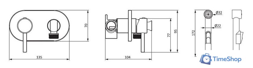 Гигиенический душ Damixa Option 212000000 - Изображение №2 — Интернет-магазин Time-Shop