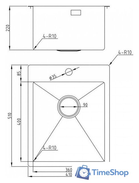Кухонная мойка Milacio Denia 41 Steel MC.77468 (золотой) - Изображение №6 — Интернет-магазин Time-Shop
