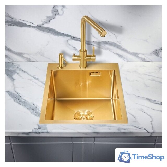 Кухонная мойка Milacio Denia 41 Steel MC.77468 (золотой) - Изображение №3 — Интернет-магазин Time-Shop