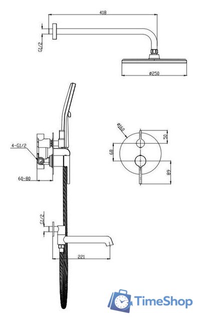 Душевая система  Raglo R20.27 - Изображение №2 — Интернет-магазин Time-Shop
