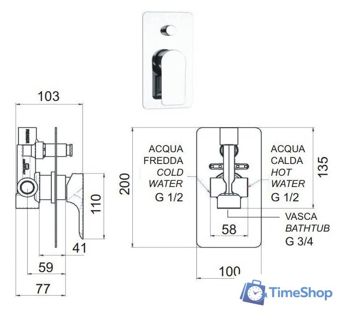 Смеситель Remer Infinity I 09 - Изображение №2 — Интернет-магазин Time-Shop