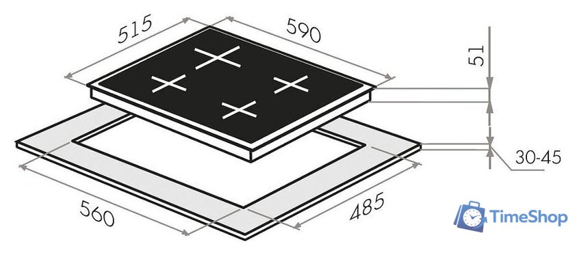 Варочная панель HOMSair HGG646BK - Изображение №19 — Интернет-магазин Time-Shop