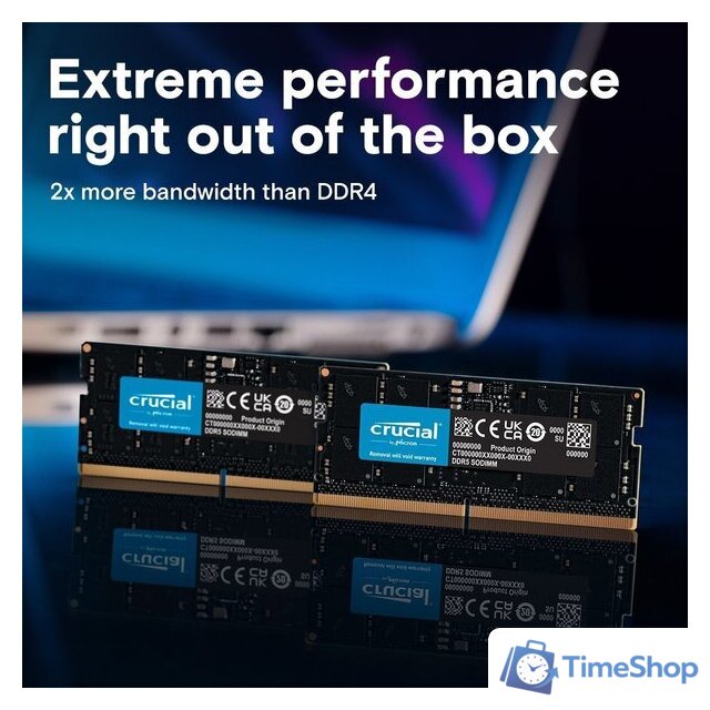 Оперативная память Crucial 48ГБ DDR5 SODIMM 5600 МГц CT48G56C46S5 - Изображение №2 — Интернет-магазин Time-Shop