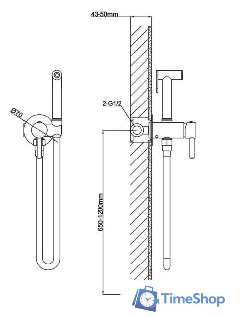 Гигиенический душ Vincea VHFW-101CH - Изображение №3 — Интернет-магазин Time-Shop