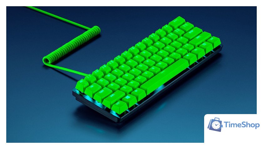 Набор аксессуаров Razer PBT Keycap + Coiled Cable Upgrade Set Green - Изображение №4 — Интернет-магазин Time-Shop