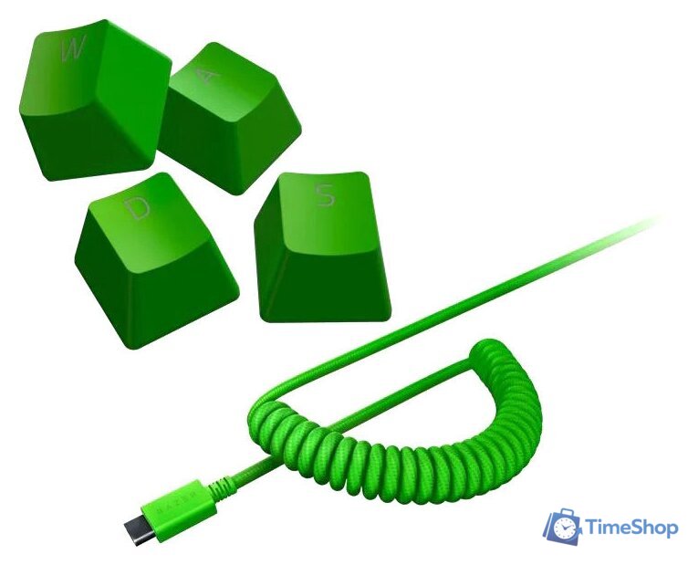 Набор аксессуаров Razer PBT Keycap + Coiled Cable Upgrade Set Green - Изображение №1 — Интернет-магазин Time-Shop