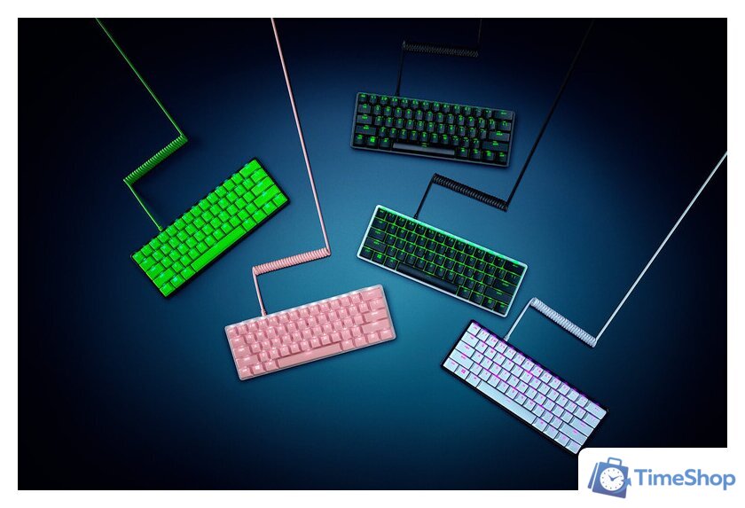Набор аксессуаров Razer PBT Keycap + Coiled Cable Upgrade Set Green - Изображение №5 — Интернет-магазин Time-Shop