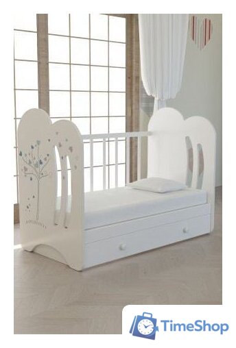 Классическая детская кроватка VDK Wind Tree маятник с ящиком (белый) - Изображение №2 — Интернет-магазин Time-Shop