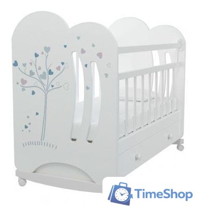 Классическая детская кроватка VDK Wind Tree маятник с ящиком (белый) - Изображение №1 — Интернет-магазин Time-Shop