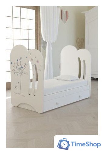 Классическая детская кроватка VDK Wind Tree маятник с ящиком (белый) - Изображение №3 — Интернет-магазин Time-Shop