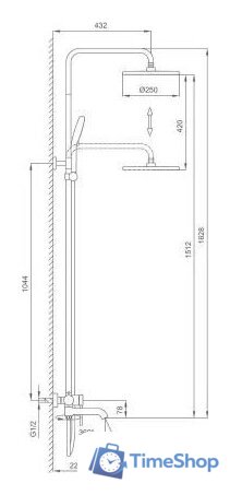 Душевая система  Gappo G2406 - Изображение №2 — Интернет-магазин Time-Shop