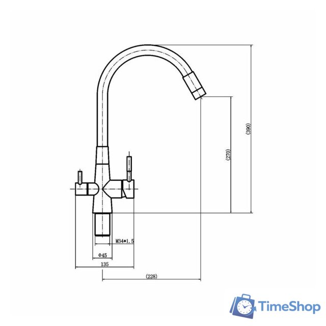 Смеситель Fashun A54029-7 - Изображение №2 — Интернет-магазин Time-Shop