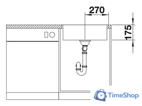 Кухонная мойка Blanco Zerox 500-IF Dark Steel 526245 (без клапана-автомата) - Изображение №2 — Интернет-магазин Time-Shop